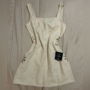 Lulus mini dress with flower cutouts on sides